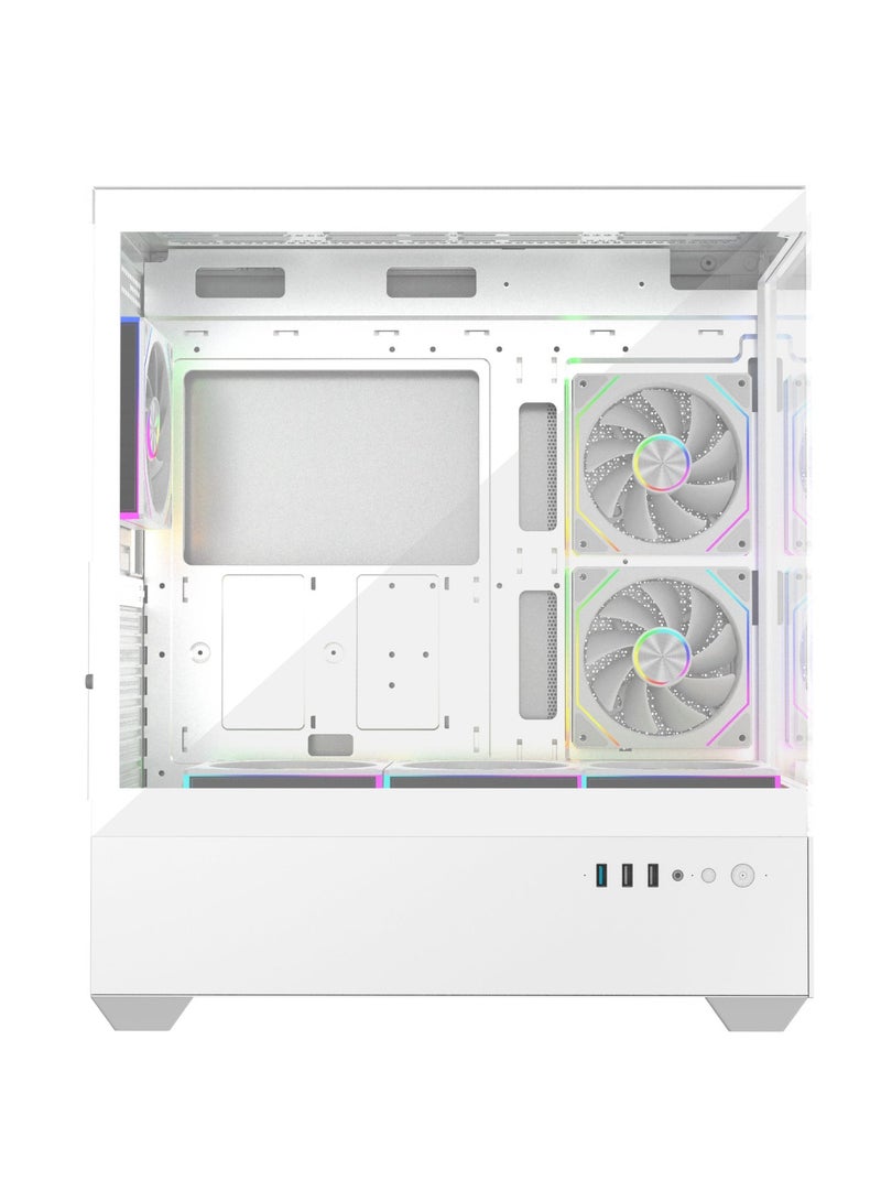 Spear Pc SPEAR Turm 6E Gaming Case White Full Tower PC Case – ATX/ITX/M-ATX Support, 400MM GPU Length, 6 ARGB Fans Included, USB 3.0, 10-Port ARGB Hub, 360MM Radiator Support - Image 5